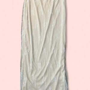 Cream lace maxi skirt